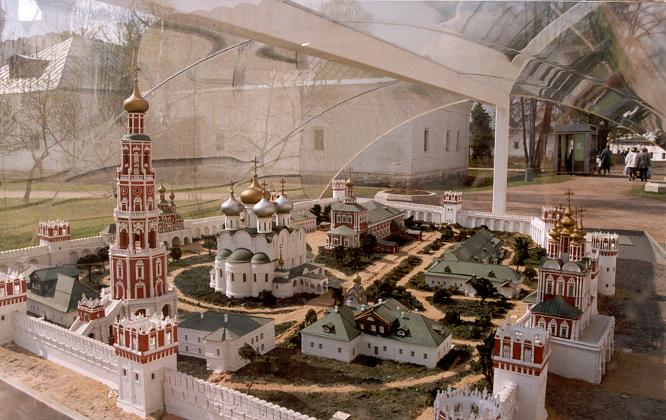 model of the Novodevichy Convent locate on its territory